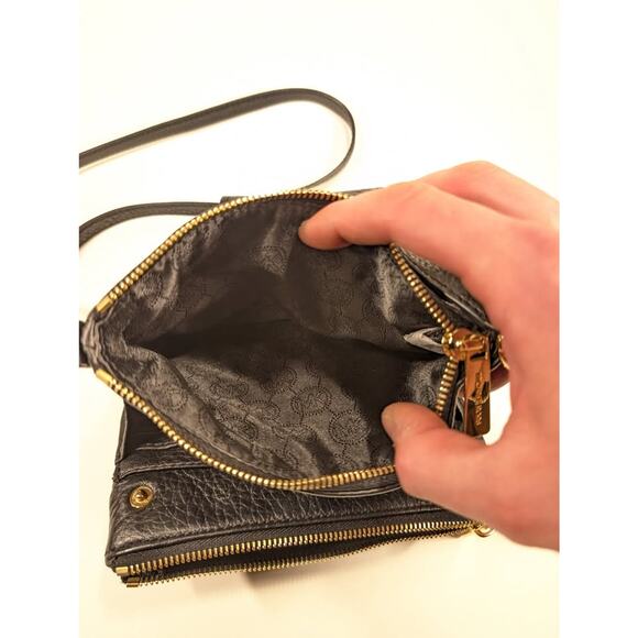 Michael Kors Fulton Pebble Leather Crossbody Bag w/ Wallet - Black - Picture 5 of 7